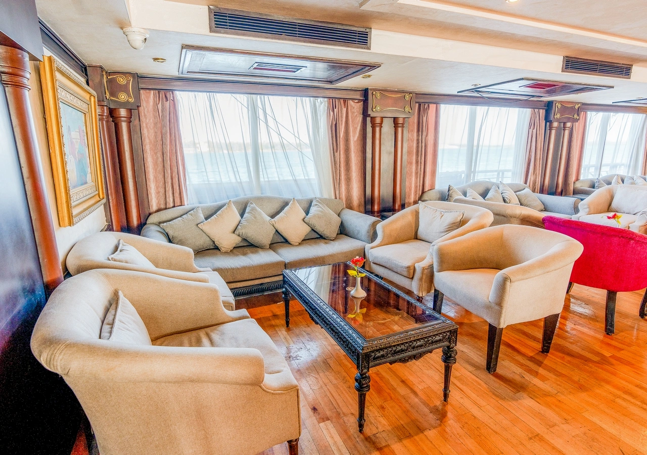 Lounge aboard the MS Stephanie Nile Cruise Nile cruise